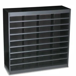 Safco Steel/Fiberboard E-Z Stor Sorter, 36 Compartments, 37.5 x 12.75 x 36.5, Black