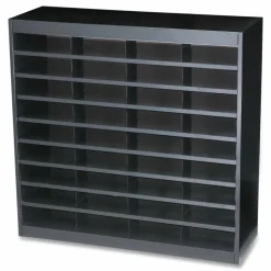 Safco Steel/Fiberboard E-Z Stor Sorter, 36 Compartments, 37.5 x 12.75 x 36.5, Black