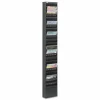Safco Steel Magazine Rack, 23 Pockets, 65 1/2"H x 10"W x 4"D, Black