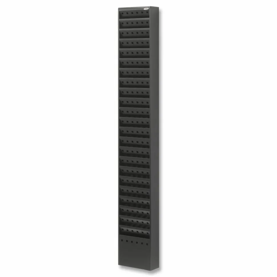 Safco Steel Magazine Rack, 23 Pockets, 65 1/2"H x 10"W x 4"D, Black