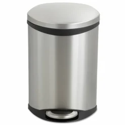 Safco Step-On Medical Receptacle, 3 gal, Steel, Stainless Steel