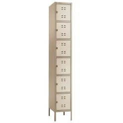 Safco Storage Locker, 6-Box, Single-Column, Tan