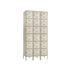 Safco Storage Lockers, 6-Box, Bank Of 3 Lockers, Tan