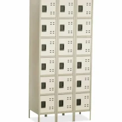 Safco Storage Lockers, 6-Box, Bank Of 3 Lockers, Tan