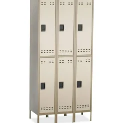 Safco Storage Lockers, Double-Tier, Bank Of 3, Tan
