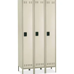 Safco Storage Lockers, Single-Tier, Bank Of 3, Tan