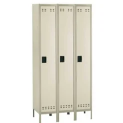 Safco Storage Lockers, Single-Tier, Bank Of 3, Tan