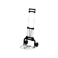 Safco Stow & Go Cart Lightweight Hand Truck, 110 Lb. Capacity, 5" Wheels, Gray