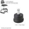 Safco Task Master Nylon Glides, Grip Ring Stem, 2" x 1.38" Glide, Black, 5/Set