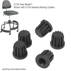 Safco Task Master Tubular Base Inserts, Black, 5/Set