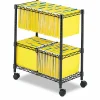 Safco 2-Tier Rolling File Cart, Black