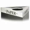 Safco Trifecta Waste Receptacle Lid, Laser Cut "PAPER" Inscription, Stainless Steel