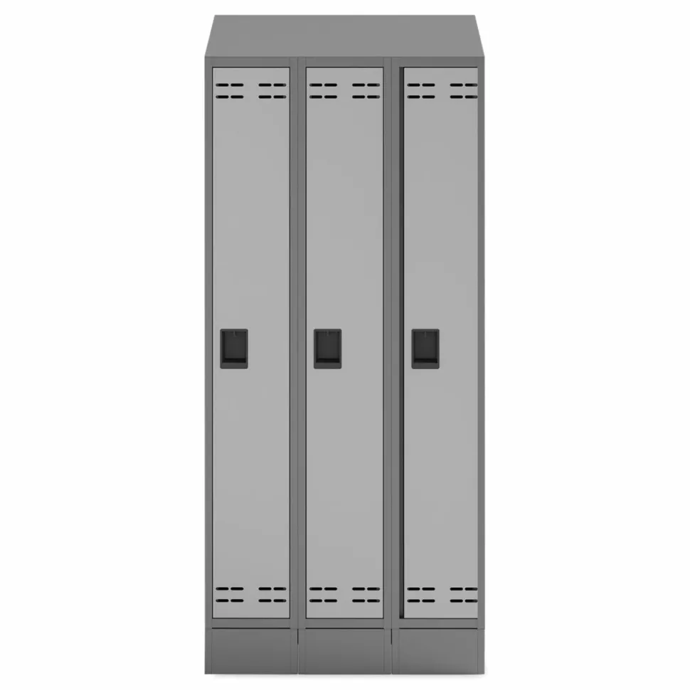 Safco Triple Continuous Metal Locker Base Addition, 35w x 16d x 5.75h, Gray