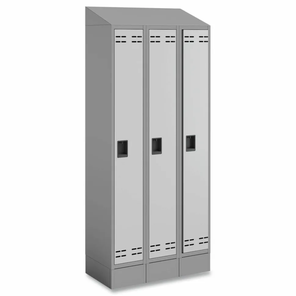 Safco Triple Continuous Metal Locker Base Addition, 35w x 16d x 5.75h, Gray