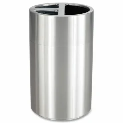 Safco Triple Recycling Receptacle, 40 gal, Steel, Brushed Aluminum
