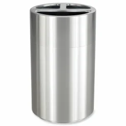 Safco Triple Recycling Receptacle, 40 gal, Steel, Brushed Aluminum