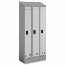 Safco Triple Sloped Metal Locker Hood Addition, 36w x 18d x 6h, Gray