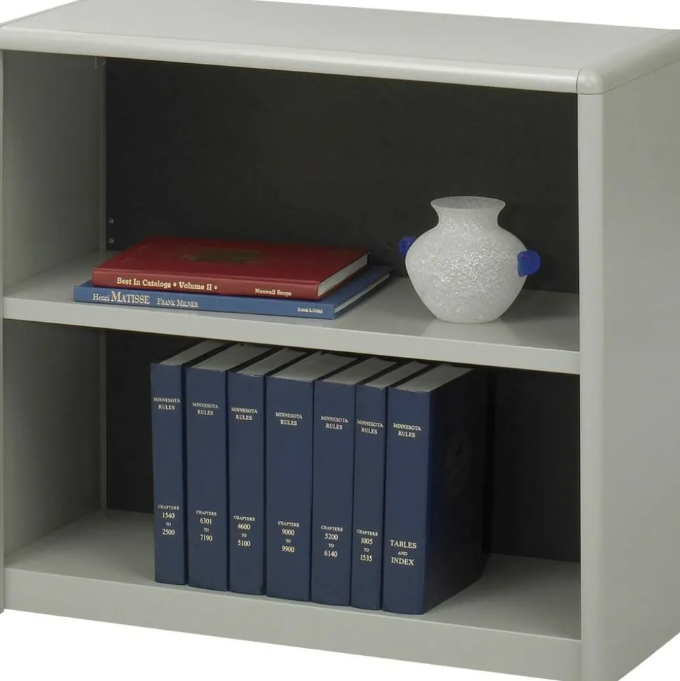 Safco ValueMate Economy Bookcase, Two-Shelf, 31.75w x 13.5d x 28h, Gray