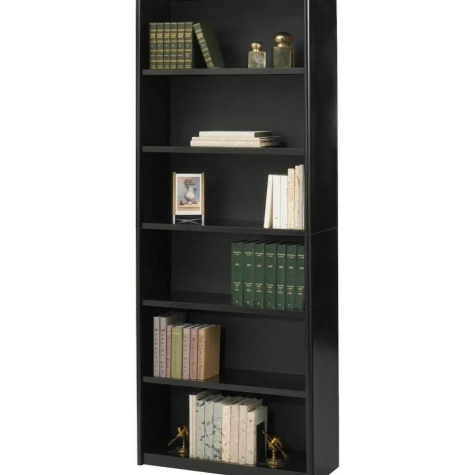 Safco Value Mate 6 Shelf Transitional Modular Shelving Bookcase,80"H x 31-3/4"W x 13-1/2"D, Black