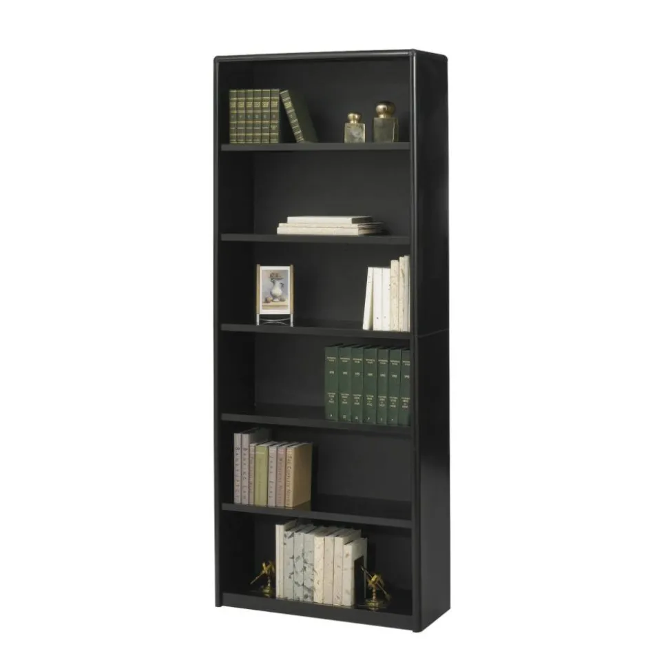 Safco Value Mate 6 Shelf Transitional Modular Shelving Bookcase,80"H x 31-3/4"W x 13-1/2"D, Black