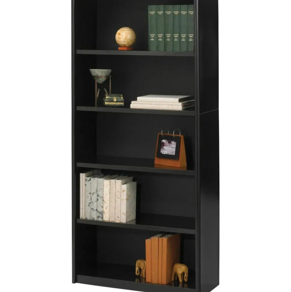 Safco Value Mate 6 Shelf Transitional Modular Shelving Bookcase,80"H x 31-3/4"W x 13-1/2"D, Black