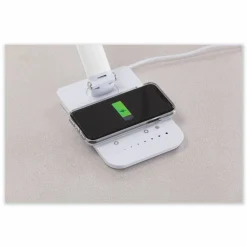 Safco Vamp LED Wireless Charging Lamp, Multi-pivot Neck, 16.75