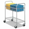 Safco Wire Mail Cart, 38 1/2"H x 21"W x 42"D, Metallic Gray