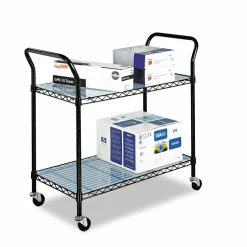 Safco Wire Utility Cart, 2 Shelves, 40 1/2