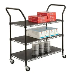 Safco Wire Utility Cart, 3 Shelves, 40 1/2