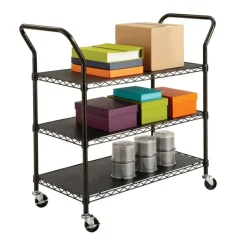 Safco Wire Utility Cart, 3 Shelves, 40 1/2