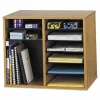 Safco Wood Adjustable Organizer, 16 1/8"H x 19 5/8"W x 11 7/8"D, Medium Oak
