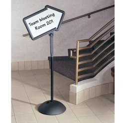 Safco Write Way Directional Sign - Steel - Black