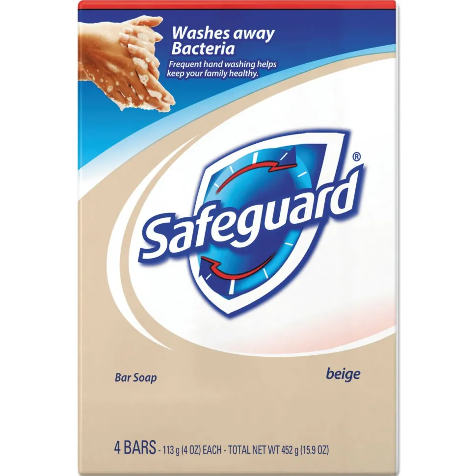 Safeguard Deodorant Bar Soap, Light Scent, 4 oz, 48/Carton