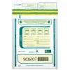 SafeLOK Deposit Bag, Plastic, 9" x 12", White/Green/Yellow, 100/Pack