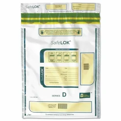 SafeLOK Series D Deposit Bags, Plastic, 12" x 16", White, 100/Pack