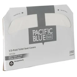 Safe T Gard PACIFIC BLUE BASIC 1/2 FOLD TOILET SEAT COVER BY GP PRO (GEORGIA PACIFIC), WHITE, 5,000 COVERS PER CASE