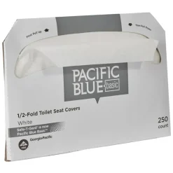 Safe T Gard PACIFIC BLUE BASIC 1/2 FOLD TOILET SEAT COVER BY GP PRO (GEORGIA PACIFIC), WHITE, 5,000 COVERS PER CASE