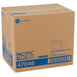 Safe T Gard PACIFIC BLUE BASIC 1/2 FOLD TOILET SEAT COVER BY GP PRO (GEORGIA PACIFIC), WHITE, 5,000 COVERS PER CASE