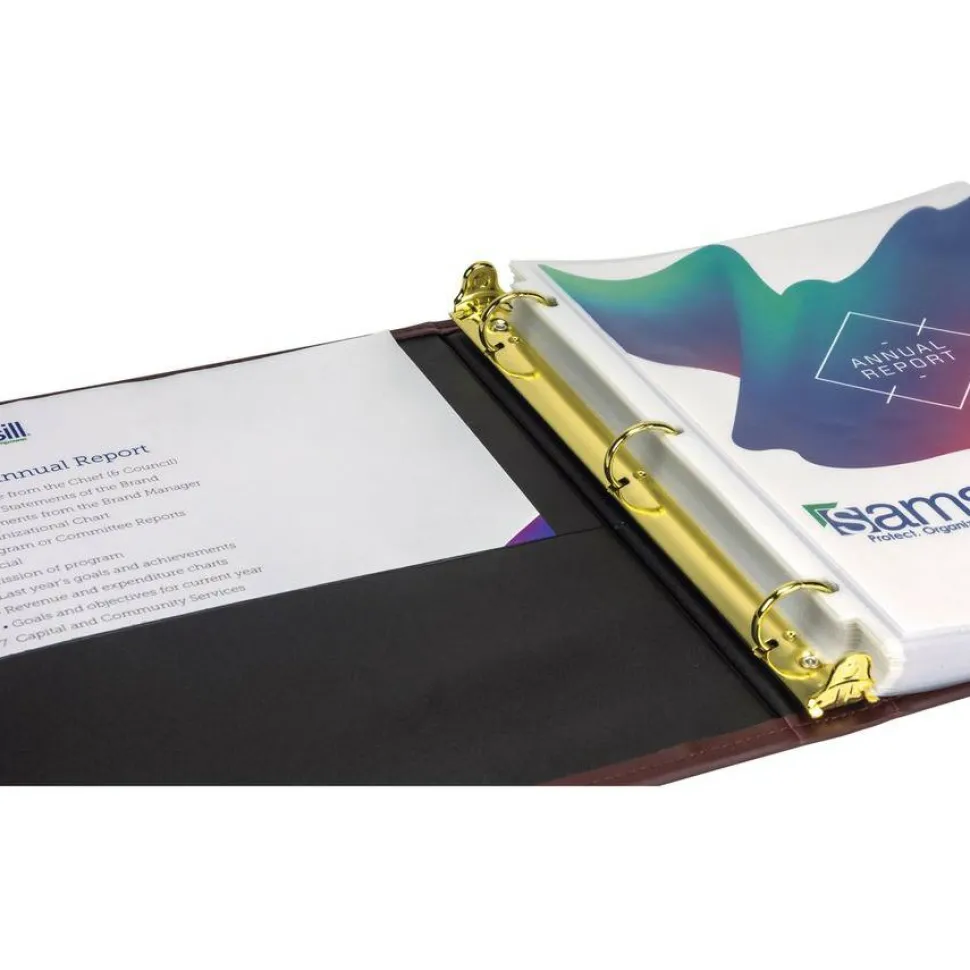 Samsill Classic Collection Ring Binder, 3 Rings, 1" Capacity, 11 x 8.5, Burgundy