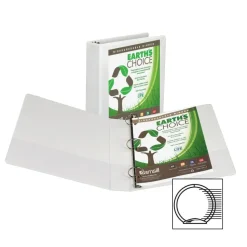 Samsill Earth's Choice Insertable Vue 3-Ring Binder, 2" Round Rings, 63% Recycled, White