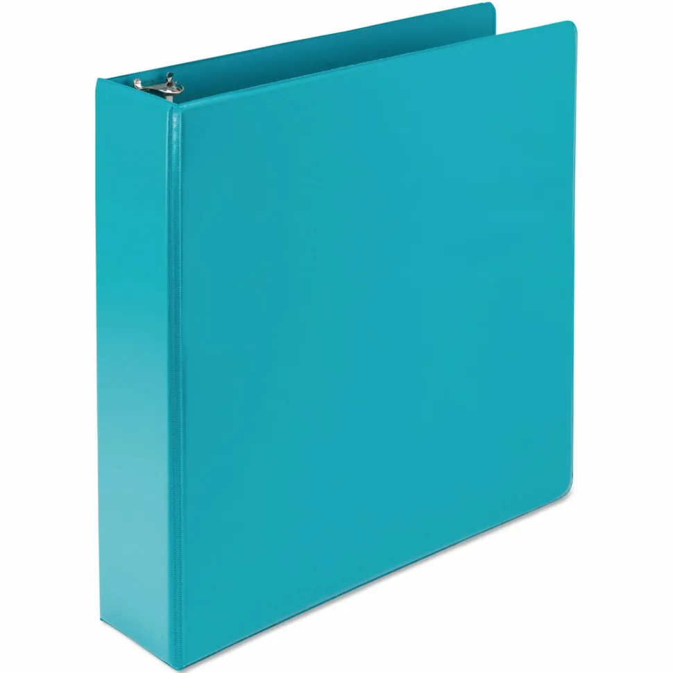Samsill Fashion Color Presentation View 3-Ring Binder, 2" Round Rings, Turquoise, Pack Of 2