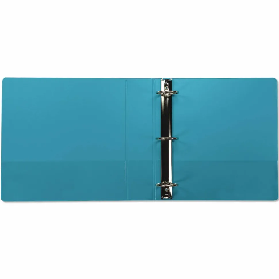 Samsill Fashion Color Presentation View 3-Ring Binder, 2" Round Rings, Turquoise, Pack Of 2