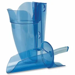 San Jamar Saf-T-Scoop and Guardian System for Ice Machines, 64 oz to 86 oz Ice Scoop, Transparent Blue