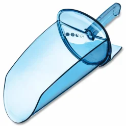 San Jamar Saf-T-Scoop and Guardian System for Ice Machines, 64 oz to 86 oz Ice Scoop, Transparent Blue