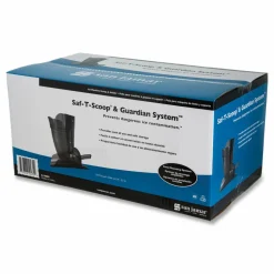 San Jamar Saf-T-Scoop and Guardian System for Ice Machines, 64 oz to 86 oz Ice Scoop, Transparent Blue