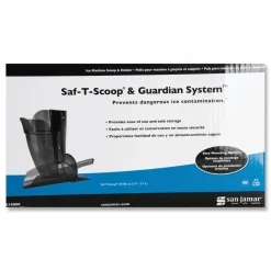 San Jamar Saf-T-Scoop and Guardian System for Ice Machines, 12 oz to 16 oz Ice Scoop, Transparent Blue, 50/Carton