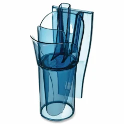 San Jamar Saf-T-Scoop and Guardian System for Ice Machines, 6 oz to 10 oz Ice Scoop, Transparent Blue