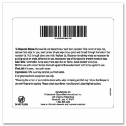Sani Professional PDI Easy Screen Cleaning Wipes, 1-Ply, 9 x 6, Unscented, White, 70/Pack