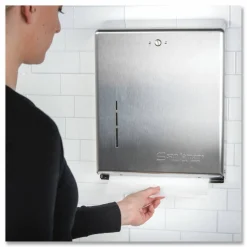 San Jamar C-Fold/Multifold Towel Dispenser, 11.38 x 4 x 14.75, Stainless Steel