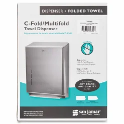 San Jamar C-Fold/Multifold Towel Dispenser, 11.38 x 4 x 14.75, Stainless Steel